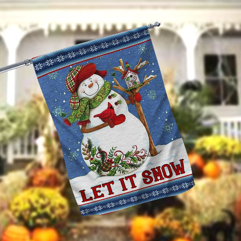 Let It Snow Snowman Garden Flag - 12x18 Garden Flag Sublimation Design Download PNG File Instant Download Sublimation CaldwellArt 