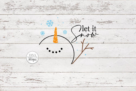 Let It Snow Snowman SVG | Christmas Round Sign Design SVG Diva Watts Designs 