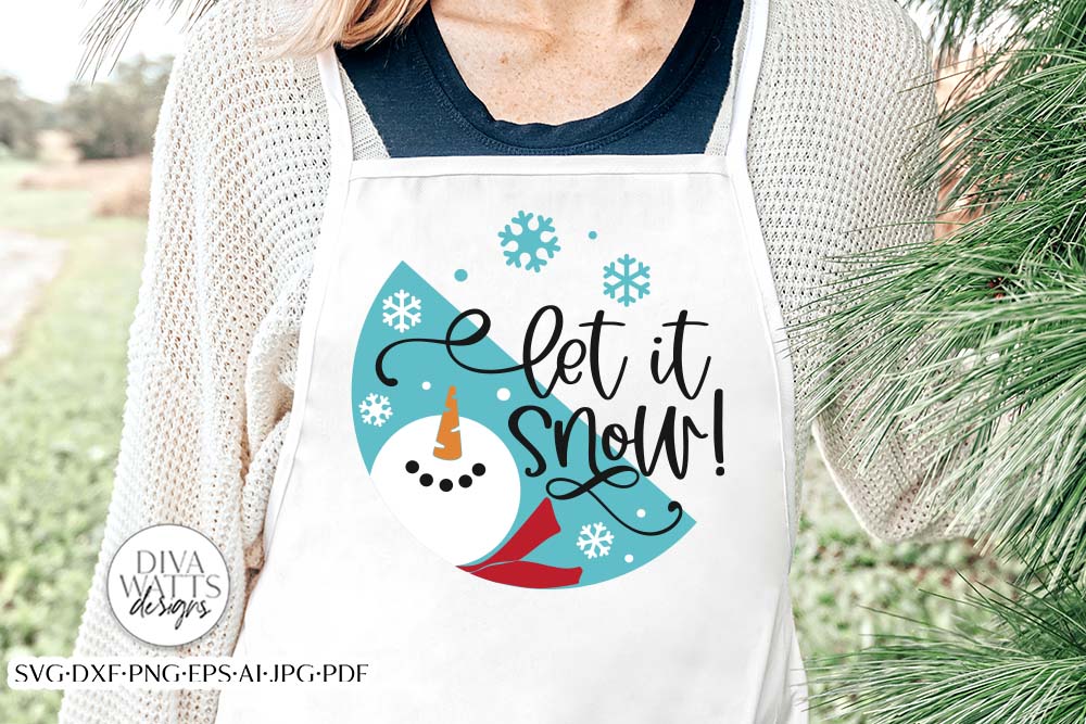 Let It Snow Snowman SVG | Christmas Split Round Design - So Fontsy