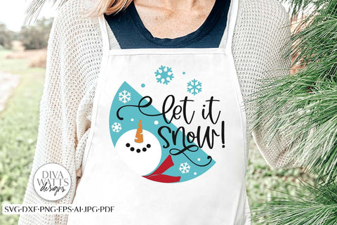 Let It Snow Snowman SVG | Christmas Split Round Design SVG Diva Watts Designs 