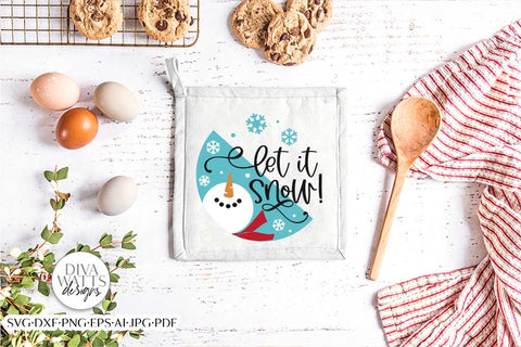 Let It Snow Snowman SVG | Christmas Split Round Design SVG Diva Watts Designs 