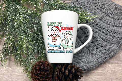 Let It Snow Somewhere Else - Retro Christmas PNG Sublimation CraftLabSVG 
