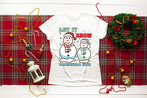 Let It Snow Somewhere Else - Retro Christmas PNG Sublimation CraftLabSVG 
