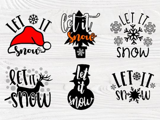 Let it Snow SVG Bundle, Winter Svg, Christmas Svg - So Fontsy