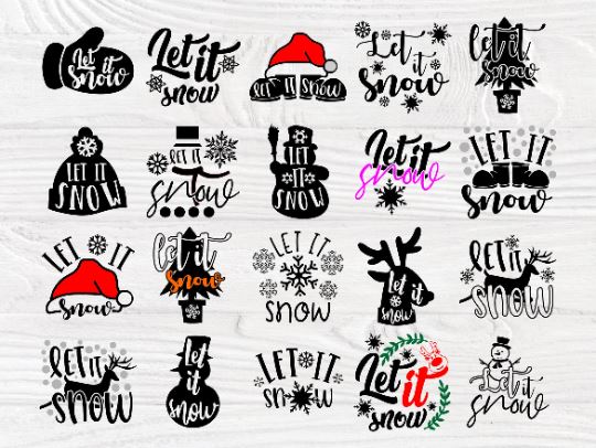 Let it Snow SVG Bundle, Winter Svg, Christmas Svg - So Fontsy
