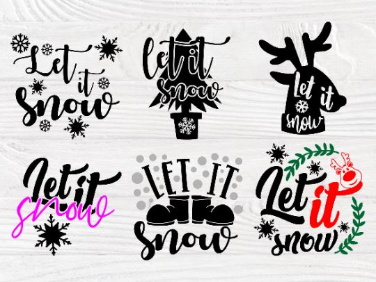 Let it Snow SVG Bundle, Winter Svg, Christmas Svg - So Fontsy