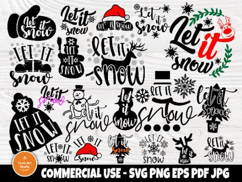 Let it Snow SVG Bundle, Winter Svg, Christmas Svg SVG TonisArtStudio 