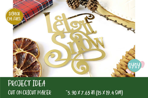 Let it Snow SVG | Christmas Cake Topper Cut File SVG OyoyStudioDigitals 