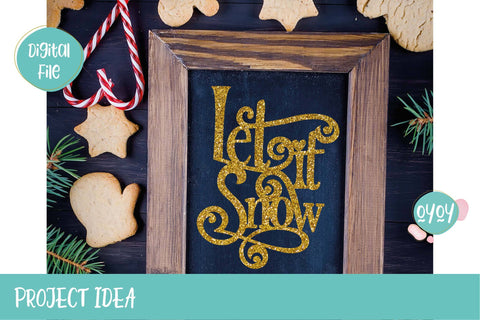 Let it Snow SVG | Christmas Cake Topper Cut File SVG OyoyStudioDigitals 