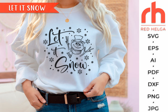 Let it Snow SVG - Christmas Design Cut File SVG RedHelgaArt 
