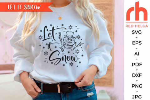 Let it Snow SVG - Christmas Design Cut File SVG RedHelgaArt 