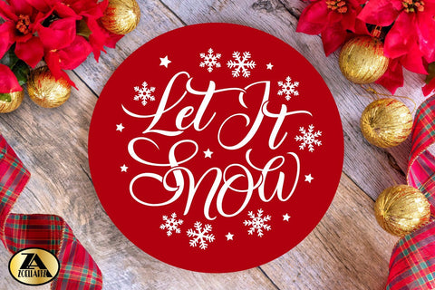 Let It Snow SVG Christmas Round Sign SVG Christmas Cut Files SVG zoellartz 