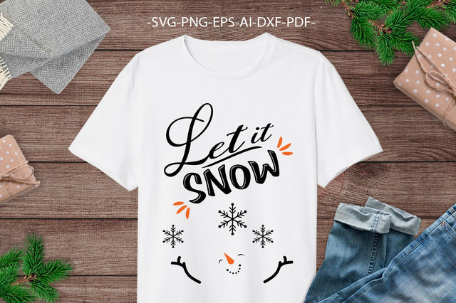Let it snow SVG | Christmas Shirt SVG | Family Christmas svg | Christmas Clipart | Dxf Cricut | Cricut silhouette ,svg cutting file SVG 1uniqueminute 