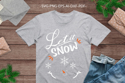 Let it snow SVG | Christmas Shirt SVG | Family Christmas svg | Christmas Clipart | Dxf Cricut | Cricut silhouette ,svg cutting file SVG 1uniqueminute 