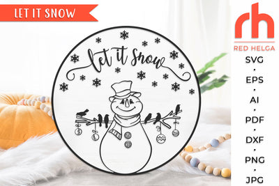 Let it Snow SVG - Christmas Sign Cut File SVG RedHelgaArt 
