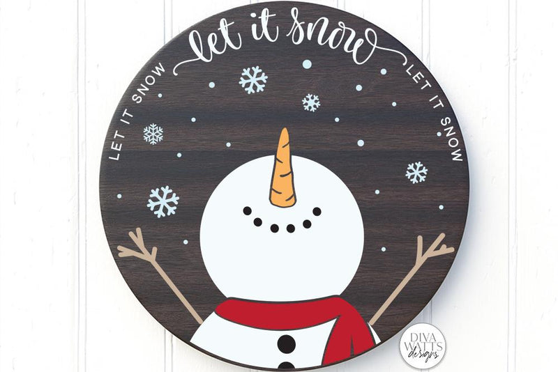 Let It Snow SVG | Christmas Snowman Design SVG Diva Watts Designs 