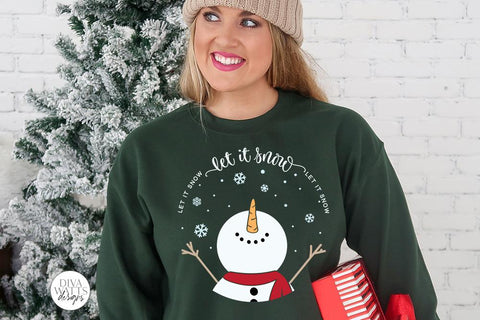 Let It Snow SVG | Christmas Snowman Design SVG Diva Watts Designs 