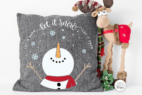 Let It Snow SVG | Christmas Snowman Design SVG Diva Watts Designs 