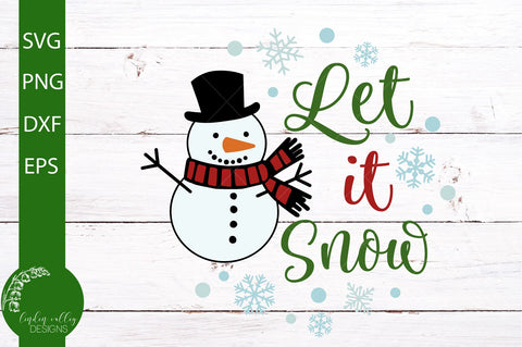 Let It Snow SVG-Christmas Snowman SVG-Winter SVG SVG Linden Valley Designs 