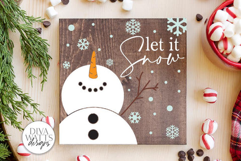 Let It Snow SVG | Christmas / Winter Square Design SVG Diva Watts Designs 