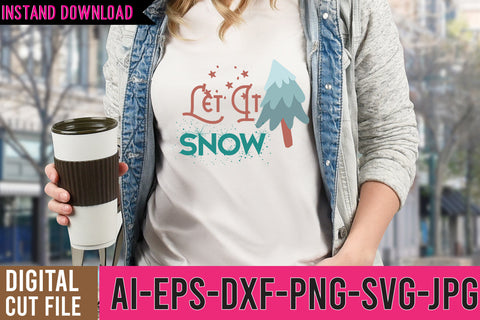 Let It Snow SVG Cut File,Gnome SVG Design,Gnome SVG Bundle SVG BlackCatsMedia 