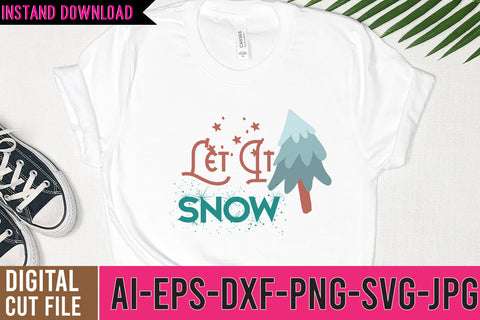 Let It Snow SVG Cut File,Gnome SVG Design,Gnome SVG Bundle SVG BlackCatsMedia 