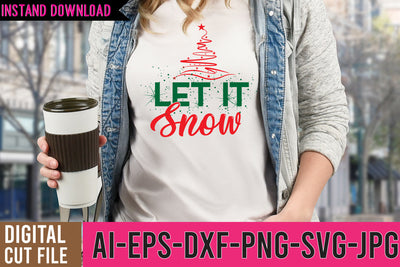 Let it Snow SVG Design,Christmas SVG Design SVG BlackCatsMedia 