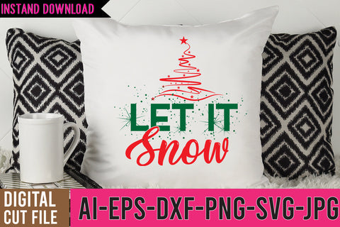 Let it Snow SVG Design,Christmas SVG Design SVG BlackCatsMedia 