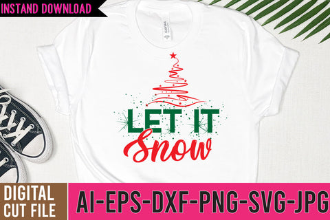 Let it Snow SVG Design,Christmas SVG Design SVG BlackCatsMedia 
