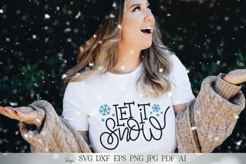 Let It Snow SVG | Hand Lettered SVG | Snow SVG | Farmhouse Sign svg | Round svg | dxf and more! | Printable SVG Diva Watts Designs 