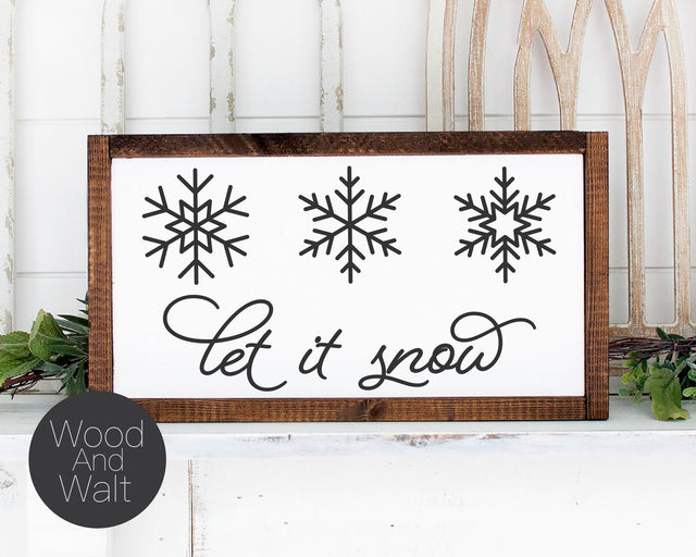 Let It Snow SVG | Holiday Cut File | Snowflake Design | Christmas Winter Song | Family Saying | Rustic Home Decor | Stencil Wood Sign | SVG Wood And Walt 