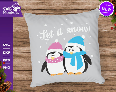 Let It Snow Svg, Penguins Svg, Christmas Svg SVG SvgMonkeys 
