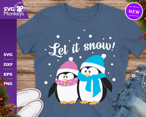 Let It Snow Svg, Penguins Svg, Christmas Svg SVG SvgMonkeys 