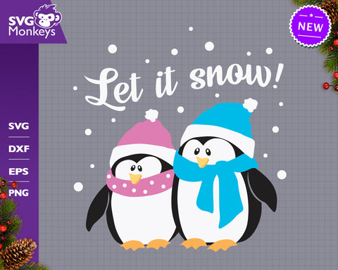 Let It Snow Svg, Penguins Svg, Christmas Svg SVG SvgMonkeys 