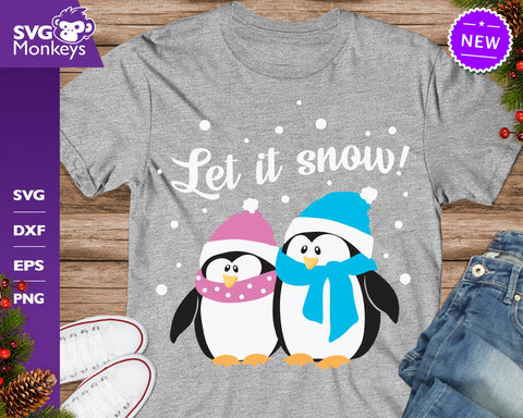 Let It Snow Svg, Penguins Svg, Christmas Svg SVG SvgMonkeys 
