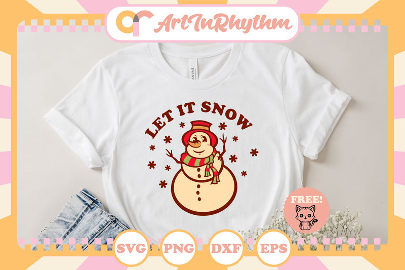 Let it snow svg, Retro Christmas svg - So Fontsy