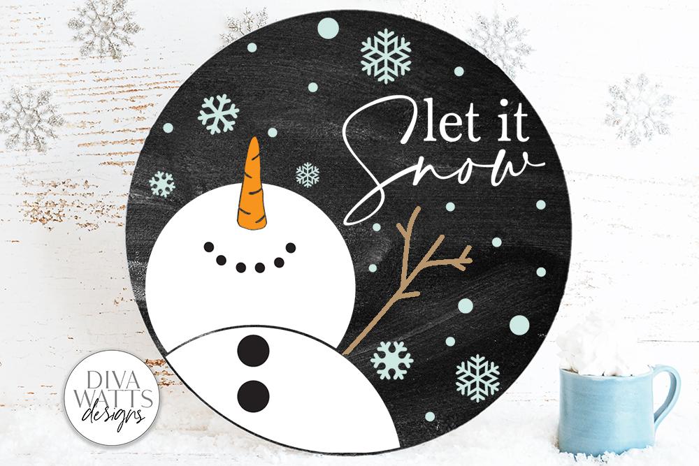 Let It Snow SVG | Round Christmas / Winter Design - So Fontsy