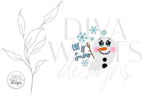 Let It Snow SVG | Snowman Round Design SVG Diva Watts Designs 