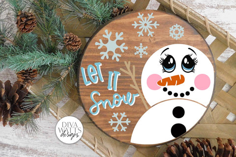 Let It Snow SVG | Snowman Round Design SVG Diva Watts Designs 