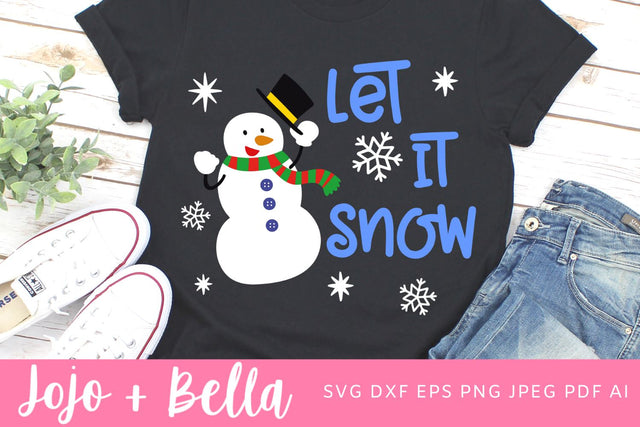 Let It Snow SVG, Snowman Svg, Kid’s Christmas Shirt Svg, Funny Christmas Quotes SVG, Christmas Gift png, Christmas Sign DXF, Christmas Svgs, Christmas Shirt Svg SVG Jojo&Bella 