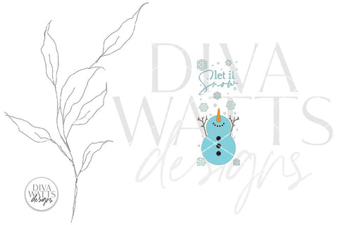 Let It Snow SVG | Vertical Christmas / Winter Design SVG Diva Watts Designs 