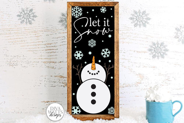 Let It Snow SVG | Vertical Christmas / Winter Design SVG Diva Watts Designs 