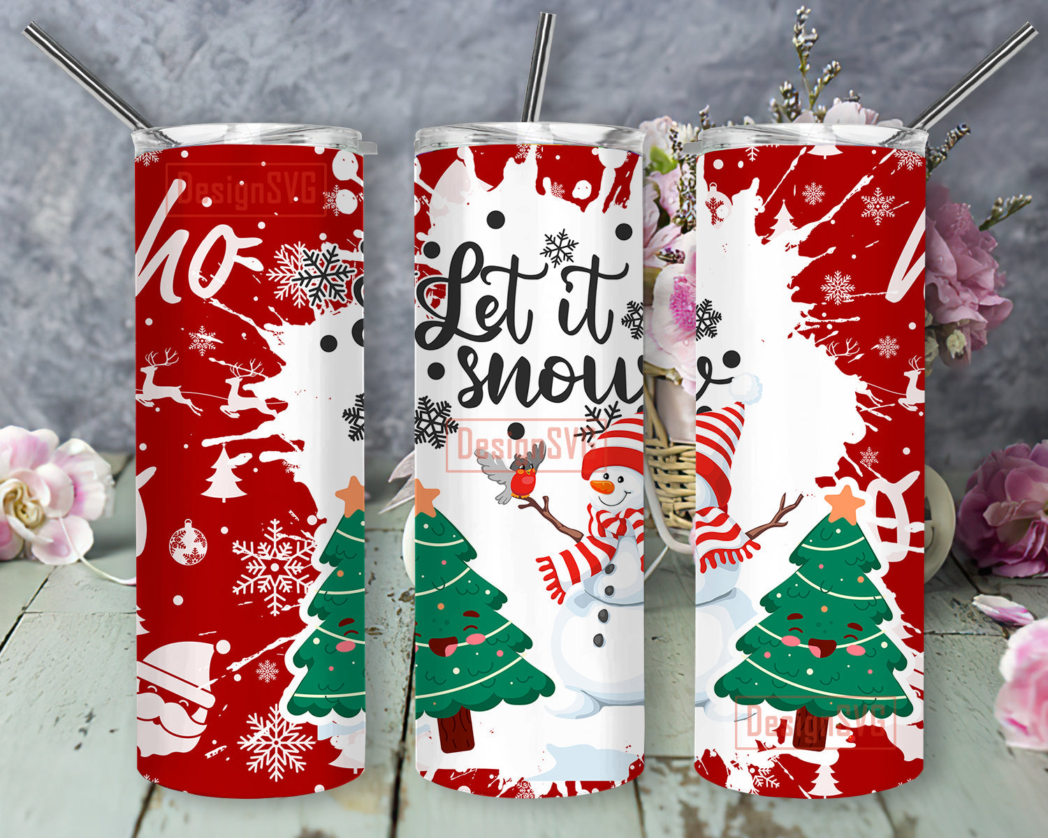 Christmas Tumbler Snowman 20oz Skinny Tumbler Wrap 20 oz Sublimation Tumbler  Designs - So Fontsy