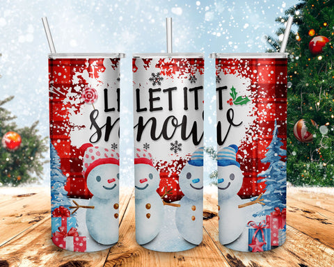 Let It Snow Tumbler Png Sublimation Design, 20oz Skinny Tumbler Png, Merry Christmas Png, Let It Snow Png, Christmas Tumbler Png, Download Sublimation BOO-design 