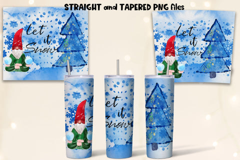 Let it Snow Tumbler sublimation design, Snow Tumbler Wrap Sublimation Natasha Prando 