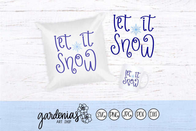 Let it Snow Twirly Writing SVG Gardenias Art Shop 