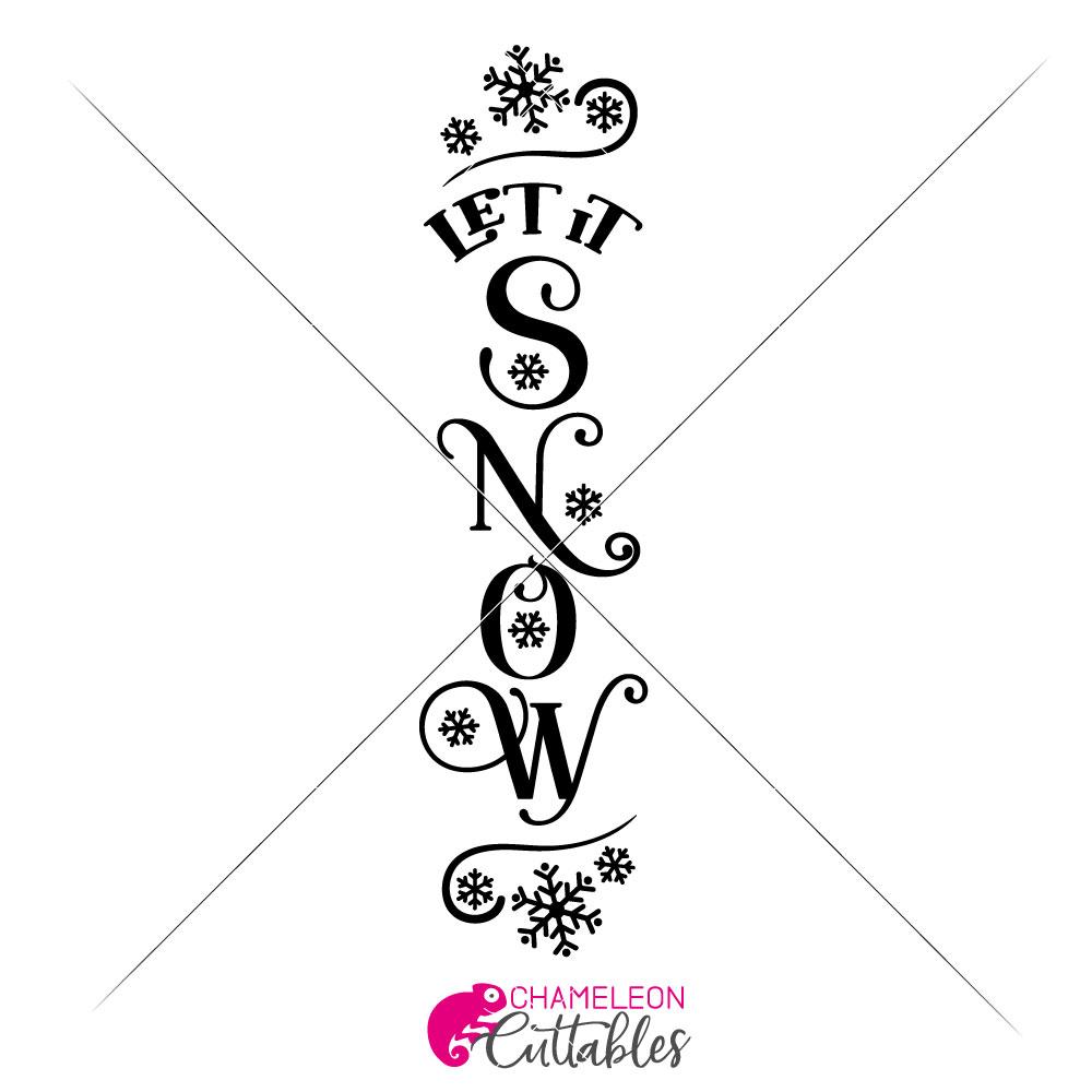 Let it snow - vertical Christmas SVG for long door sign - So Fontsy