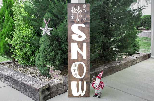 Let It Snow Vertical Sign SVG Design SVG So Fontsy Design Shop 