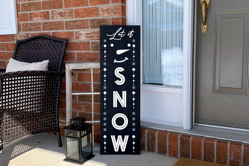 Let It Snow | Winter Porch Vertical Sign SVG - So Fontsy