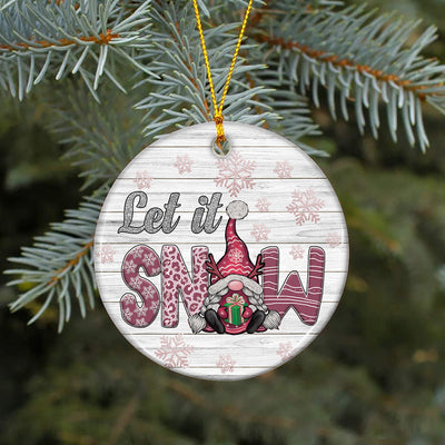 Let It Snow Wood Slice Ornament Png, Gnomies Christmas Ornament Png,Round Christmas Ornament, Christmas Ornament Sublimation Download Sublimation CaldwellArt 